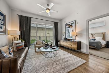 Spacious Living Area at The Haywood Apartments, Texas